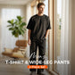 Ensemble 2 pièces pour homme : t-shirt et pantalon à jambes larges