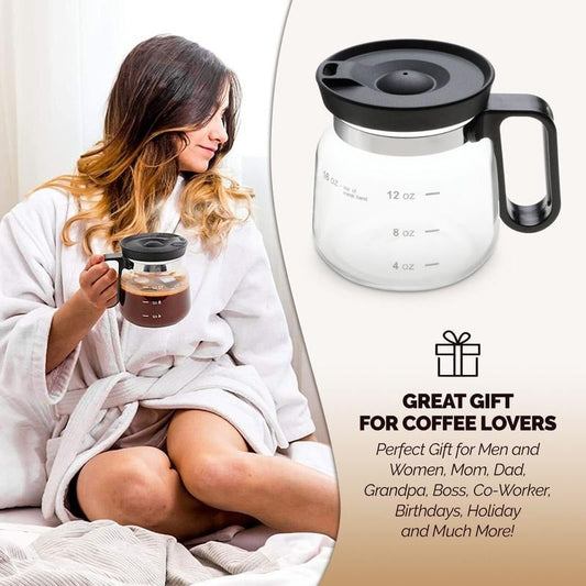 💖🔥 En vente limitée -50 % 🎅☕ Mug en verre 16 oz – Style cafetière