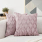 Housse de coussin en peluche douce avec motif géométrique en losanges brodé – Housse de coussin décoratif minimaliste unie pour canapé
