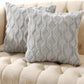 Housse de coussin en peluche douce avec motif géométrique en losanges brodé – Housse de coussin décoratif minimaliste unie pour canapé