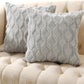 Soft Plush Cushion Cover with Embroidered Geometric Diamond Pattern Minimalist Solid Color Throw Pillow Case for Sofa