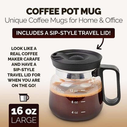 💖🔥 En vente limitée -50 % 🎅☕ Mug en verre 16 oz – Style cafetière