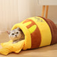 Panier douillet en forme de pot de miel pour chat et chien