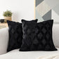 Housse de coussin en peluche douce avec motif géométrique en losanges brodé – Housse de coussin décoratif minimaliste unie pour canapé