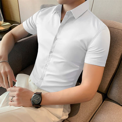 🖤 Nouvelle arrivée - 46 % de réduction ! 😎 Chemises à manches courtes en soie glacée ultra-élastique pour homme