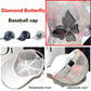 Casquette de baseball en mesh avec motif diamant et papillon
