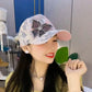 Casquette de baseball en mesh avec motif diamant et papillon