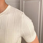 👕 50% DE RÉDUCTION! 🧶 Pull Homme Col Rond Manches Courtes Motif Torsadé – Design Élégant, Tissu Doux & Parfait Pour Le Quotidien 🏠