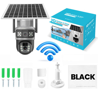 Offre à durée limitée à moitié prix : caméra de sécurité solaire sans fil extérieure à double objectif