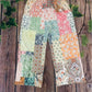Pantalons Amples Imprimés en Patchwork pour Femmes