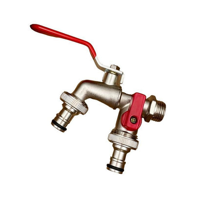 🔥 Robinet d'arrosage de jardin universel à double sortie en acier inoxydable