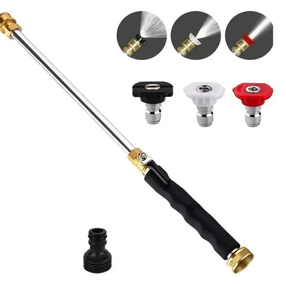 💧🔫 PROMO -50% ! Pistolet à Eau Haute Pression – 3 Buses Interchangeables, Alliage d’Aluminium & Laiton (Nettoyage Voiture & Jardin)