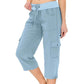 💐50% DE RÉDUCTION ! Pantalon Cargo 3/4 Taille Haute – Cordon de Serrage Ajustable pour un Confort Total 🌿🌸【Offre Flash】