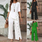 👚 55% DE RÉDUCTION! 🌸 Ensemble Deux Pièces pour Femme – Top avec Ourlet Asymétrique & Pantalon à Jambes Larges, Look Moderne & Confortable 💃