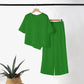 👚 55% DE RÉDUCTION! 🌸 Ensemble Deux Pièces pour Femme – Top avec Ourlet Asymétrique & Pantalon à Jambes Larges, Look Moderne & Confortable 💃