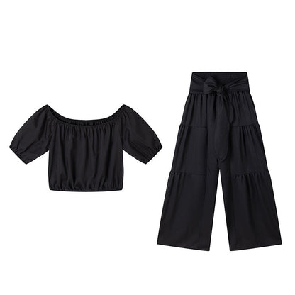 💎 -50% SUR L'ENSEMBLE ÉPAULES NUES & PANTALON LARGE ! 💎 Taille Haute, Manches Bouffantes & Style Élégant ✨