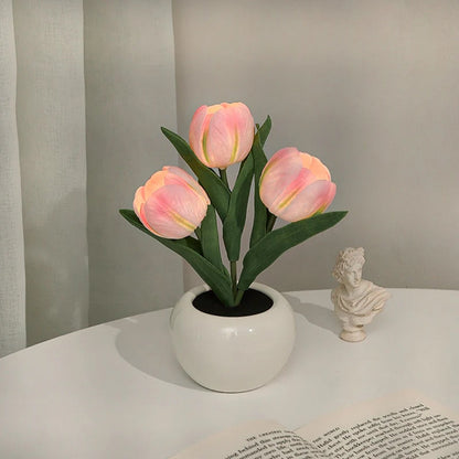 💡 55% DE RÉDUCTION ! 🌷 Lampe de Table LED en Forme de Tulipe – Décoration Réaliste, Lumière Douce & Parfaite pour Chambre / Cadeau ✨