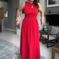📢📢50 % de réduction !! ⏰Robe longue élégante à col rond pour femme 👗