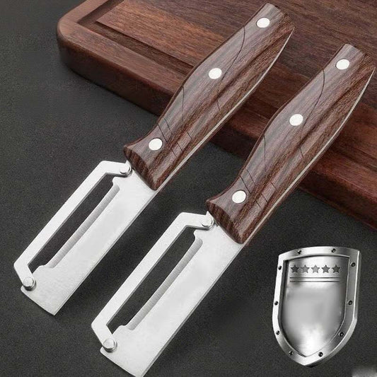 🍎 PROMO LIMITÉE : 1 ACHETÉ, 1 OFFERT ! 🔪 Éplucheur Multifonctions – Lame Ultra-Aiguisée, Poignée Bois & Ouvre-Bouteille ✨