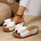 👡 50 % de réduction + livraison gratuite🎀 Sandales Compensées à Bout Ouvert & Nœud Papillon pour Femmes – Élégantes, Confortables & Parfaites pour l'Été ☀️
