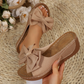 👡 50 % de réduction + livraison gratuite🎀 Sandales Compensées à Bout Ouvert & Nœud Papillon pour Femmes – Élégantes, Confortables & Parfaites pour l'Été ☀️