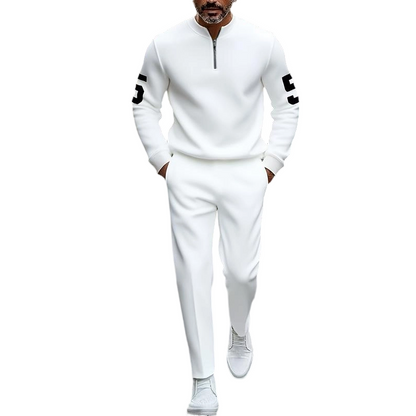 👕 50% DE RÉDUCTION! 🔥 Ensemble 2 Pièces pour Homme – Haut Demi-Zip & Pantalon, Look Sportif & Confortable pour le Quotidien 👖