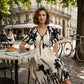 👗 58% de réduction✨Robe midi élégante à col en V et imprimé botanique🍂