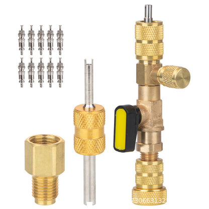 💐50% DE RÉDUCTION ! Outil de Retrait de Noyau de Valve AC – Double Ports SAE 1/4" & 5/16" 🔧🧩【Stock Limité】