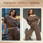 Ensemble 2 pièces femme – haut à épaules dénudées et pantalon