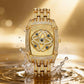 ⌚50 % de réduction + livraison gratuite✨Montre-bracelet pour femme en quartz, ornée de strass