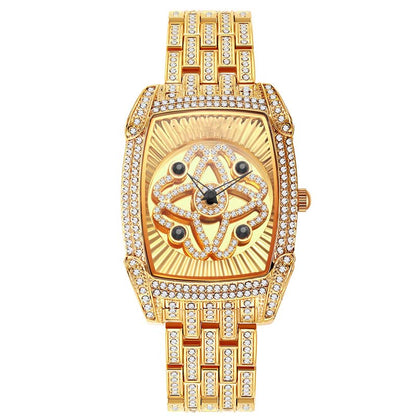 ⌚50 % de réduction + livraison gratuite✨Montre-bracelet pour femme en quartz, ornée de strass