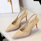 ✨50 % de réduction 👠 Escarpins à talons aiguilles à bride arrière et bout pointu en cuir verni pour femme