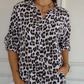 ⏳Offre à durée limitée : 50 % de réduction⏰Chemise élégante à col et manches ajustables, imprimé léopard🐆👚
