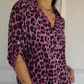 ⏳Offre à durée limitée : 50 % de réduction⏰Chemise élégante à col et manches ajustables, imprimé léopard🐆👚