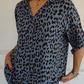 ⏳Offre à durée limitée : 50 % de réduction⏰Chemise élégante à col et manches ajustables, imprimé léopard🐆👚