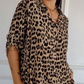 ⏳Offre à durée limitée : 50 % de réduction⏰Chemise élégante à col et manches ajustables, imprimé léopard🐆👚