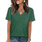 T-shirt décontracté à manches courtes et col en V pour femme