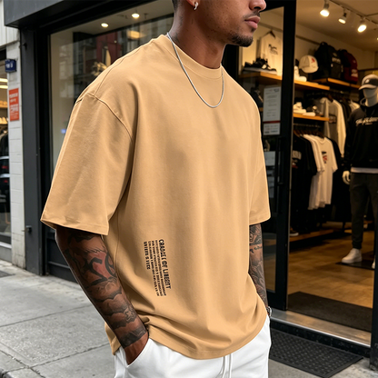 👕 50% DE RÉDUCTION ! T-Shirt Homme Coupe Oversize🆒 – Mélange Coton Premium, Imprimé Urbain & Style Décontracté ✨