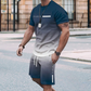 Ensemble T-shirt et short dégradé pour homme