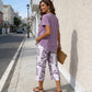 💙 Ensemble décontracté composé d'un haut long superposé à col rond et d'un pantalon à jambes larges