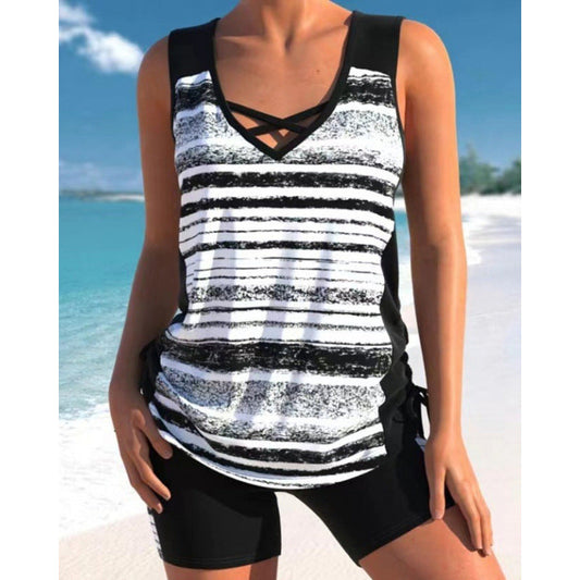🏊‍♀️ Ensemble tankini deux pièces imprimé pour femme