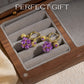 Boucles d'Oreilles Vintage Dorées à l'Or avec Boule de Cristal Violette