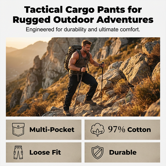 ⚡🔥50 % de réduction+Livraison gratuite⚡Pantalon cargo tactique en coton pour homme👖