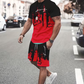 👕 -37 % MAINTENANT ! 🔥 Ensemble t-shirt imprimé graphique et short pour homme – Tissu doux, design audacieux et parfait pour les journées d'été ☀️