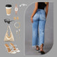 Jean flare taille haute déchiré pour femme