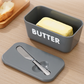 🧈 50 % DE RÉDUCTION ! 🍞 Grand beurrier en plastique avec couvercle et couteau intégré – Gain de place, conserve la fraîcheur et idéal pour la cuisine 🏠