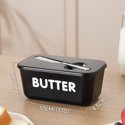 🧈 50 % DE RÉDUCTION ! 🍞 Grand beurrier en plastique avec couvercle et couteau intégré – Gain de place, conserve la fraîcheur et idéal pour la cuisine 🏠