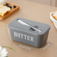🧈 50 % DE RÉDUCTION ! 🍞 Grand beurrier en plastique avec couvercle et couteau intégré – Gain de place, conserve la fraîcheur et idéal pour la cuisine 🏠