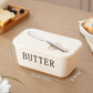 🧈 50 % DE RÉDUCTION ! 🍞 Grand beurrier en plastique avec couvercle et couteau intégré – Gain de place, conserve la fraîcheur et idéal pour la cuisine 🏠