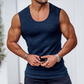 Débardeur homme en tricot côtelé, coupe ajustée
